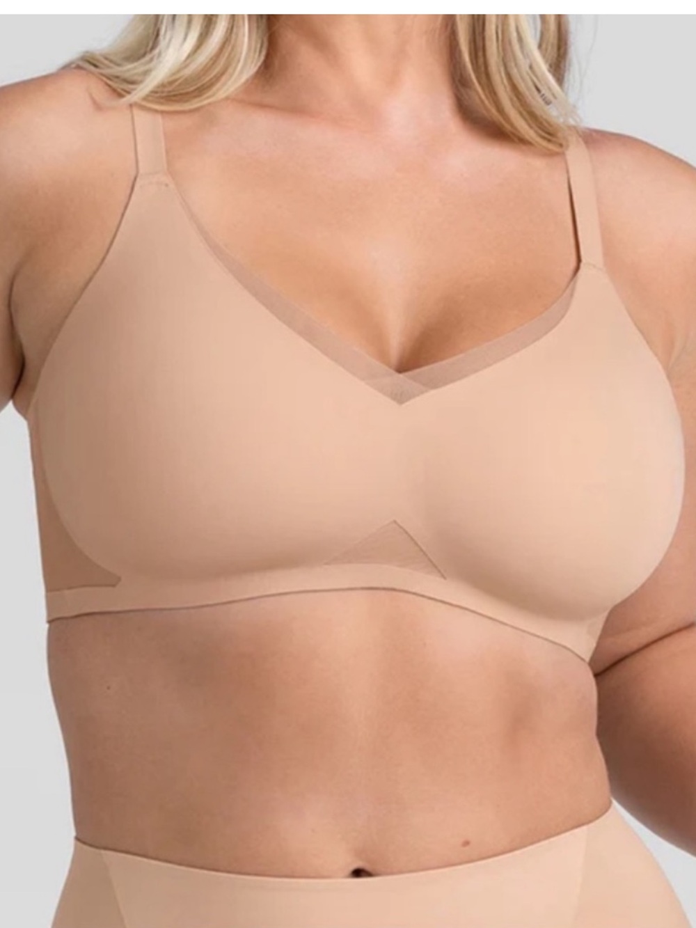 Honeylove CrossOver Bra Sand Nude Wireless Convertible Crisscross Strap 1X 40C/D